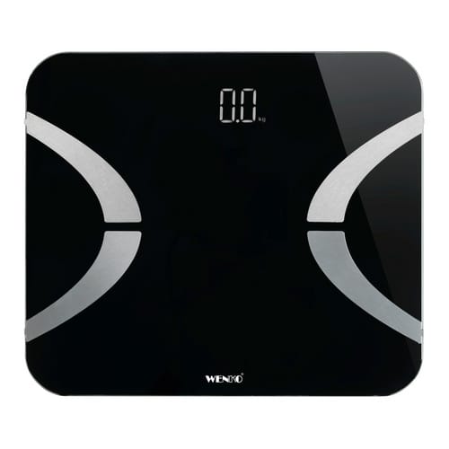 WENKO Analysewaage, BxL: 30 x 26 cm, max. Tragfähigkeit: 180 kg, schwarz