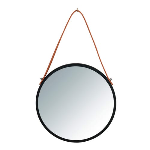 WENKO Wandspiegel, Ø: 30 cm, schwarz, rund