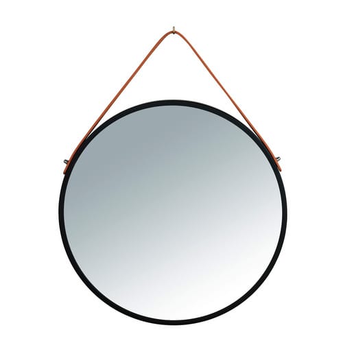 WENKO Wandspiegel, Ø: 40 cm, schwarz, rund