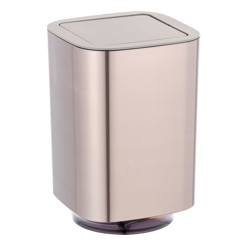 WENKO Schwingdeckeleimer »Auron«, 5,5 l, Höhe: 25,5 cm, silberfarben matt