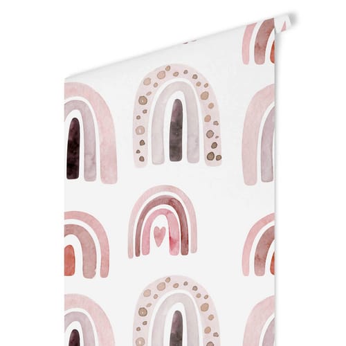 K&L Wall Art Vliestapete »Kinder Vliestapete«, Rosa Regenbogen Punkte, mehrfarbig, matt - bunt