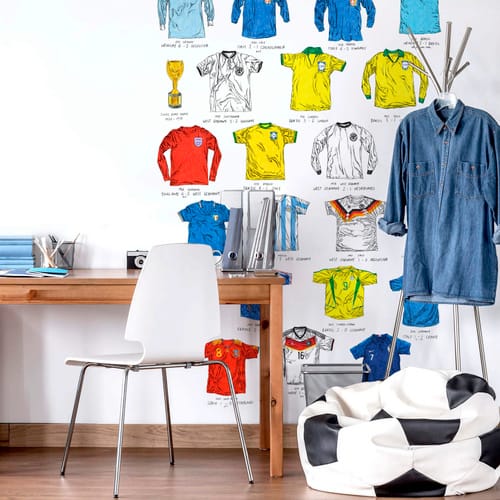 K&L Wall Art Vliestapete »XXL Vliestapete«, Fußball Trikot Sparshott, mehrfarbig, matt - bunt