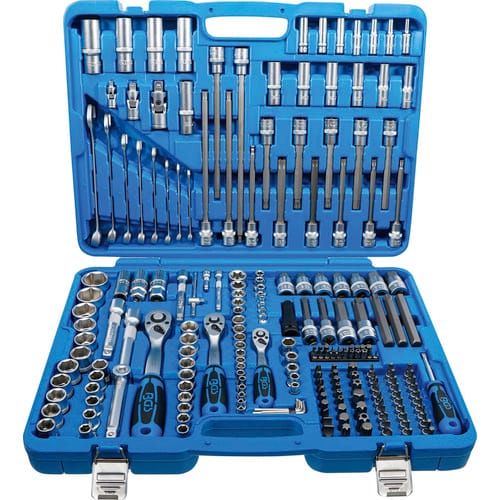 BGS Technic Steckschlüsselsatz, Sechskant , Antrieb / 6,3/10/12 mm (1/4, 3/8, 1/2Z) , 214-tlg. - bunt