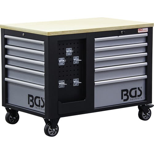 BGS Technic Werkstattwagen, Werkstattwagen 2 x 5 Schubladen , 1 Schrank , leer - bunt