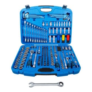 BGS Technic Steckschlüsselsatz, ZGear LockZ, Antrieb / 6,3/10/12 mm (1/4, 3/8, 1/2Z) , 218-tlg. - bunt
