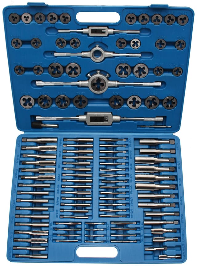 BGS Technic KFZ Spezialwerkzeuge, Gewindeschneid-Satz metrisch / Zoll , 110-tlg. - bunt