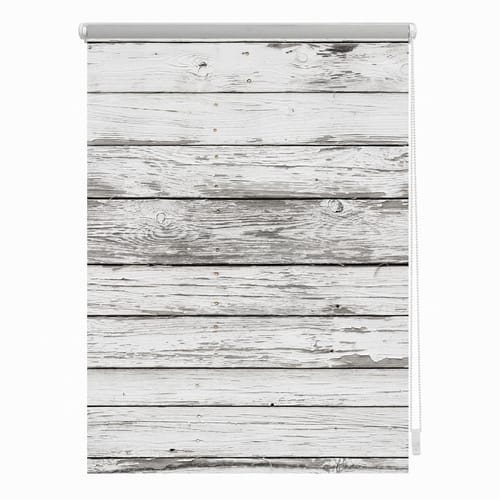 Lichtblick Rollo, ‎‎Klemmfix, 60x150 cm, ‎‎Bretter Vintage, weiß - weiss
