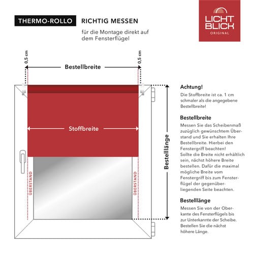 Lichtblick Rollo, ‎Thermo, ‎‎Klemmfix, 70x150 cm‎‎‎, taupe - grau