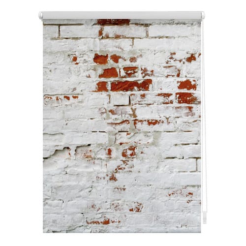 Lichtblick Rollo, ‎‎Klemmfix, 45x150 cm‎‎, Mauer, weiß rot - weiss