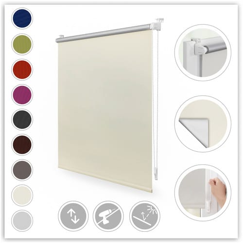 Lichtblick Rollo, ‎Thermo, ‎‎Klemmfix, 60x150 cm‎‎, creme - beige