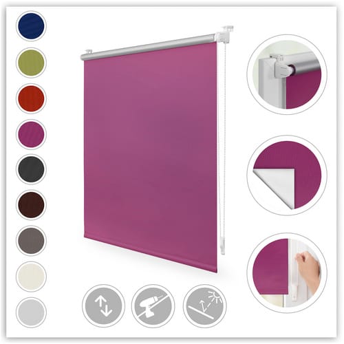 Lichtblick Rollo, ‎Thermo, ‎‎Klemmfix, 90x200 cm‎, fuchsia - rot