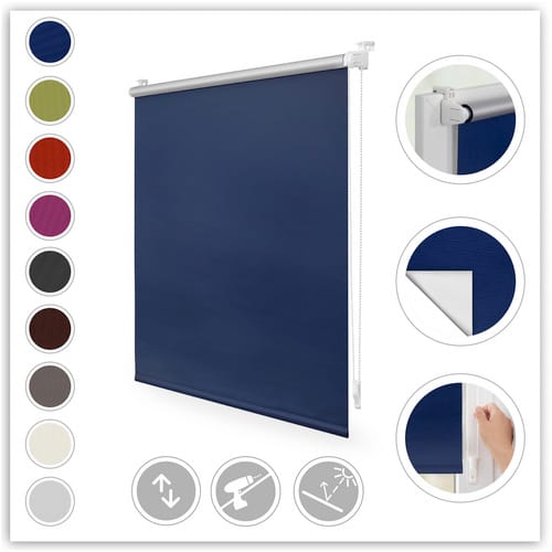 Lichtblick Rollo, ‎Thermo, ‎‎Klemmfix, 90x200 cm‎‎, blau