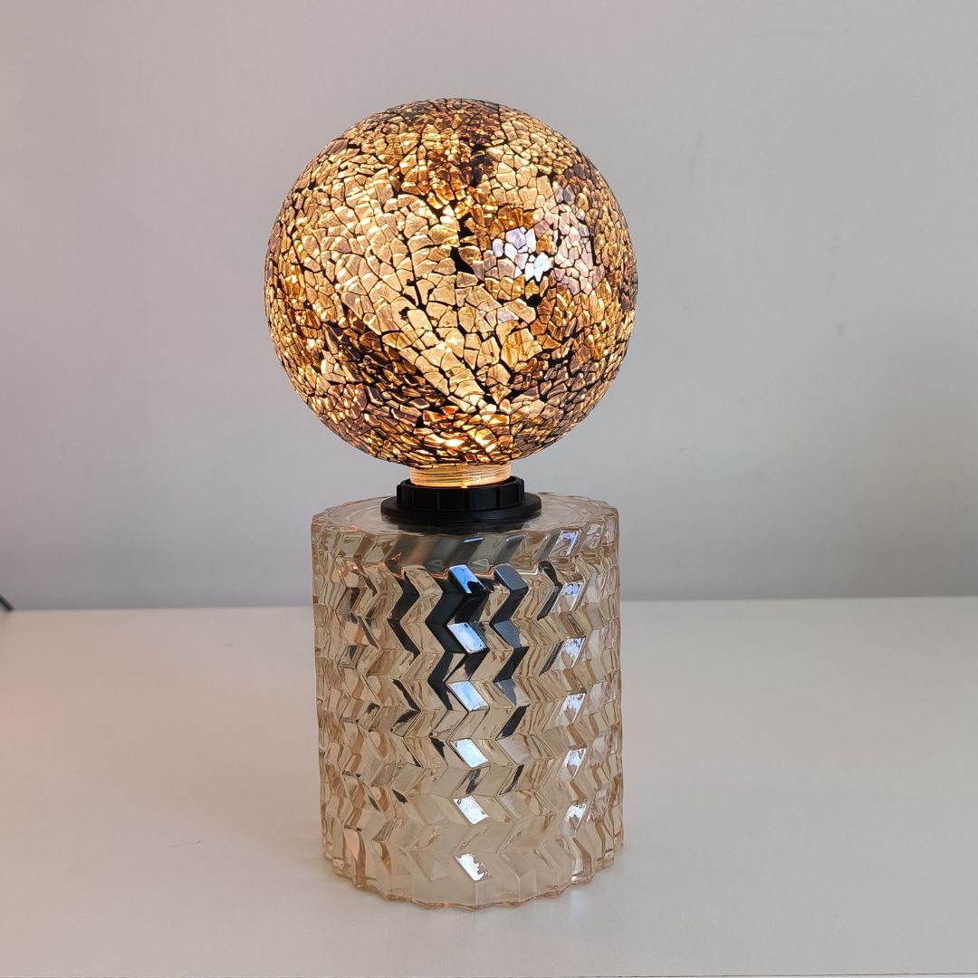 E27-led-lampe, 4 W, 1800 K, Dekorativ, Gold-tiffany-globe