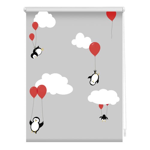 Lichtblick Rollo, ‎‎Klemmfix, 120x150 cm‎‎, Pinguine, rot