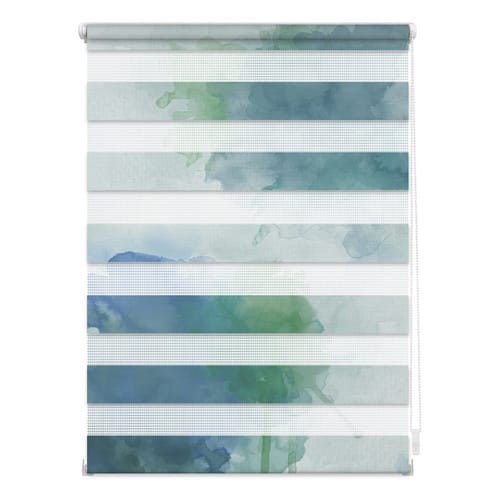 Lichtblick Duo-Rollo, ‎Klemmfix, B x L: 100 x 150 cm, Aquarell, blau grün