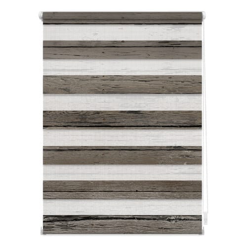 Lichtblick Duo-Rollo, ‎Klemmfix, B x L: 70 x 150 cm, Bretter Vintage, braun
