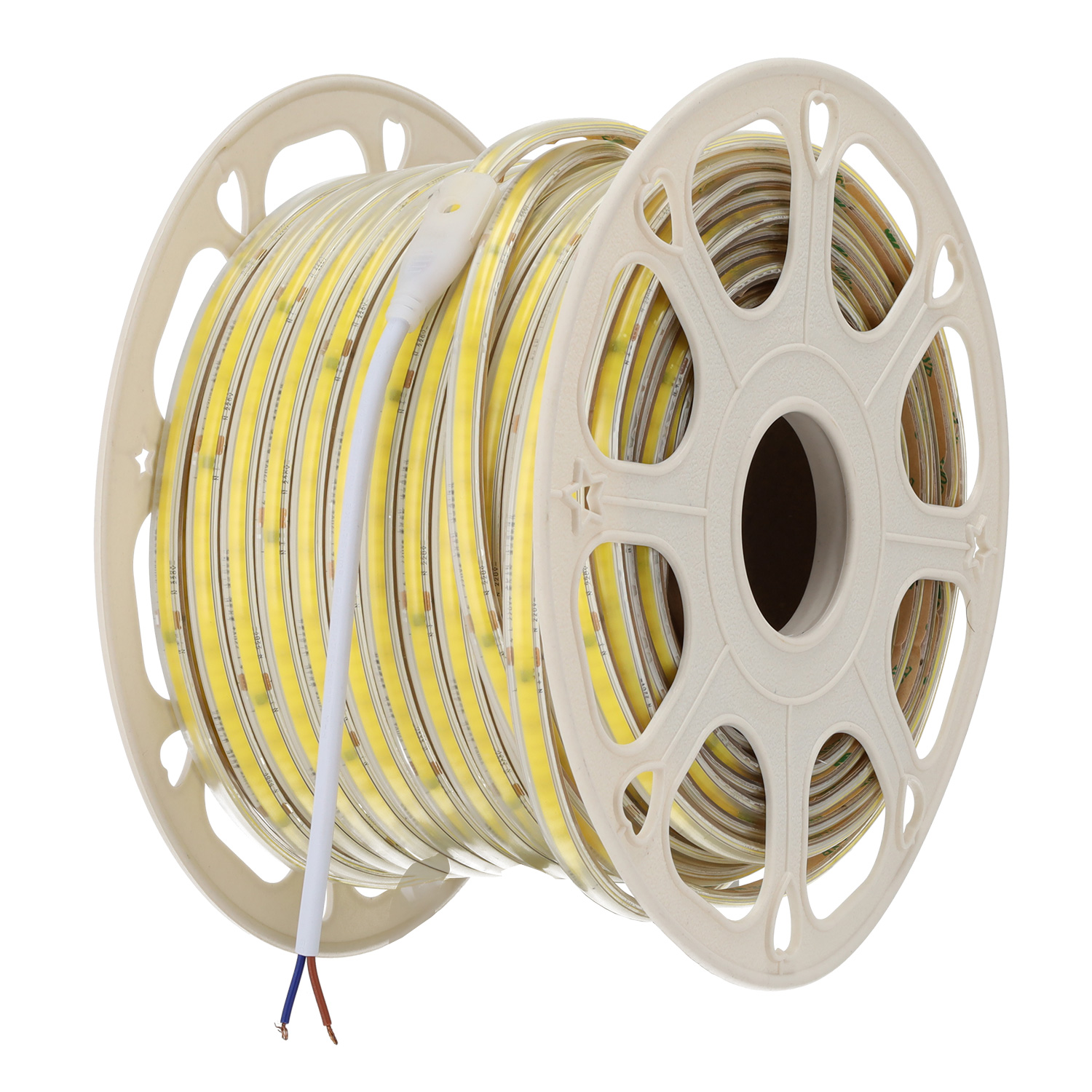 Selbstgleichrichtender Cob-led-streifen 220 Vac 10 W/m Ip65 – 50 Meter 3m-band Warmweiß 3000 K
