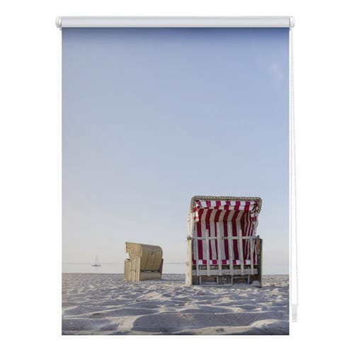 Lichtblick Rollo, ‎‎Klemmfix, 60x150 cm‎, Strandkorb, blau beige