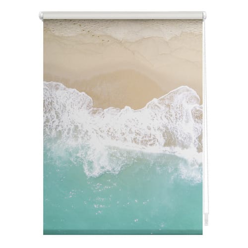 Lichtblick Rollo, ‎‎Klemmfix, 100x150 cm‎‎, The Beach, türkis beige - blau