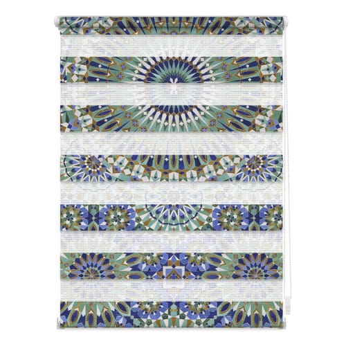 Lichtblick Duo-Rollo, ‎Klemmfix, B x L: 45 x 150 cm, orientalisch, blau grün