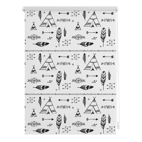 Lichtblick Rollo, ‎‎Klemmfix, 45x150 cm‎‎‎‎, Tipi, schwarz weiß - weiss