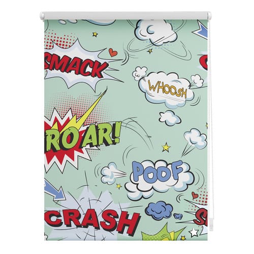 Lichtblick Rollo, ‎‎Klemmfix, 45x150 cm‎, Crash, bunt - blau