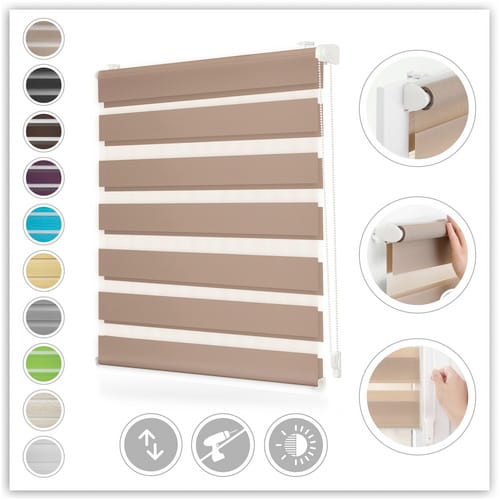 Lichtblick Duo-Rollo, ‎Klemmfix, B x L: 55 x 150 cm, Polyester, taupe - grau