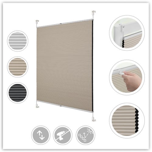 Lichtblick Plissee, ‎Thermo, Klemmfix, 85x130 cm, creme - beige