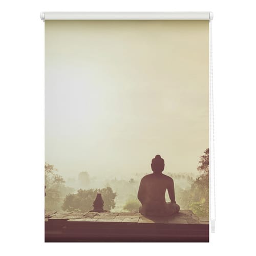 Lichtblick Rollo, ‎‎Klemmfix, 100x150 cm‎‎, Tempel Borobudur, orange