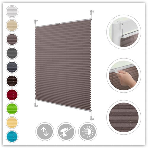 Lichtblick Plissee, Klemmfix, verspannt, 65x130 cm, taupe - grau