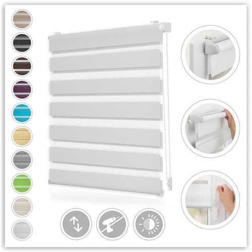 Lichtblick Duo-Rollo, Klemmfix, B x L: 85 x 150 cm, Polyester, weiß - weiss