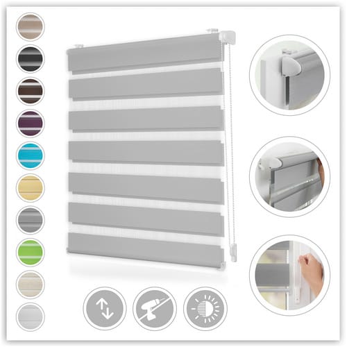 Lichtblick Duo-Rollo, ‎Klemmfix, B x L: 65 x 150 cm, Polyester, grau