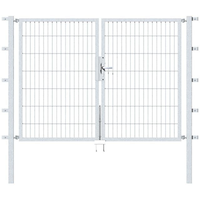 GAH ALBERTS Doppeltor »Flexo«, BxH: 224 x 1400 cm, feuerverzinkter Stahl - silberfarben