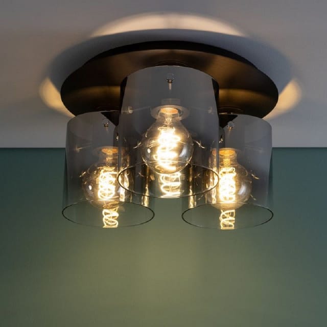 BRILLIANT Wand-/Deckenleuchte »BETH«, 3-flammig, 60 W, Ø 350 mm, IP 20 - grau