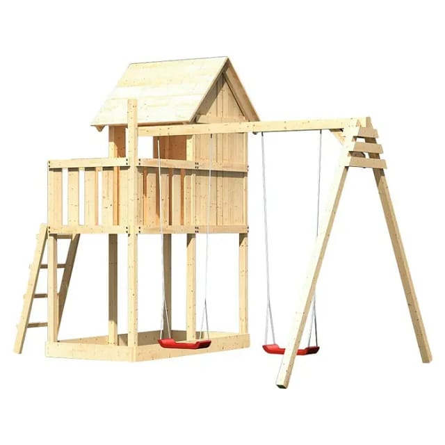 AKUBI Kinderspielgerät, BxHxT: 107 x 291 x 107 cm, natur - braun