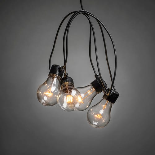 Konstsmide LED-Lichterkette, Netzbetrieb, Kunststoff - schwarz