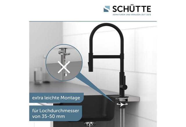 SCHÜTTE Spültischarmatur »Miami«, 3/8", Wassersparend, Messing, schwarz