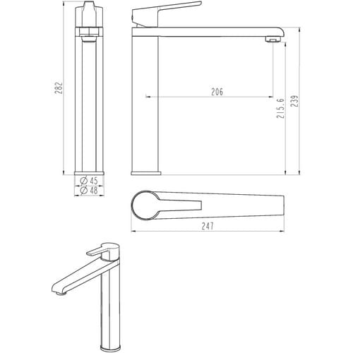 SCHÜTTE Spültischarmatur »VITA«, 3/8", Messing, schwarz