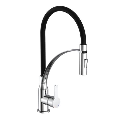 Eisl Spültischarmatur »CARNEO«, 3/8", Wassersparend, Messing, schwarz/chromfarben