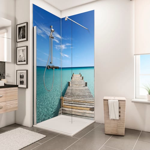 SCHULTE Duschrückwand-Set »ExpressPlus DecoDesign«, BxH: 90 x 210 cm, Aluminium-Verbundplatte - bunt