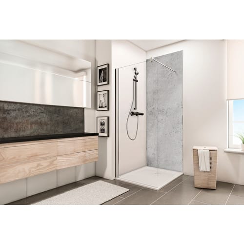 SCHULTE Duschrückwand »ExpressPlus DecoDesign«, BxH: 100 x 210 cm, Aluminium-Verbundplatte - grau