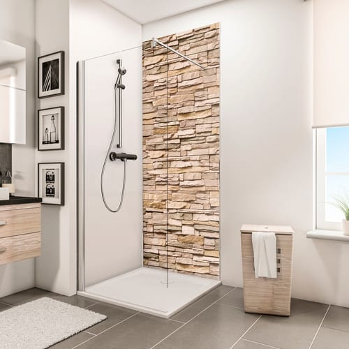 SCHULTE Duschrückwand »ExpressPlus DecoDesign«, BxH: 150 x 255 cm, Aluminium-Verbundplatte - beige