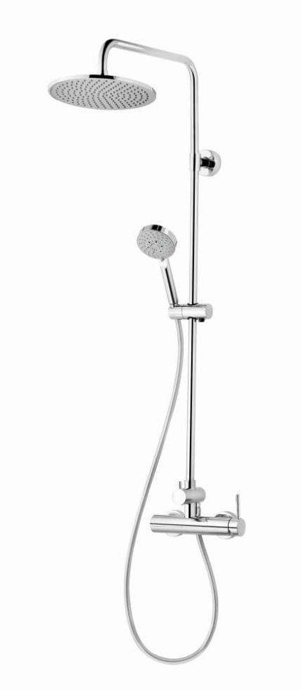 SCHULTE Duschsystem »Modern«, HxT: 117,6 x 47,5 cm, Messing, inkl. Einhebelmischer - silberfarben