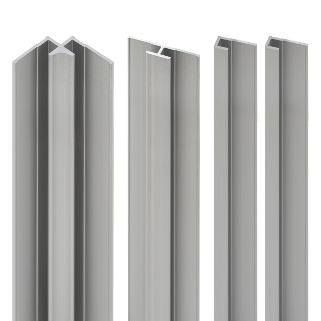 SCHULTE Profil-Set, Aluminiumfarben, geeignet für DecoDesign Duschrückwände - silberfarben