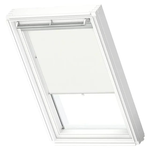 VELUX Verdunkelungsrollo, weiß/aluminiumfarben, Polyester, mit Haltekrallen