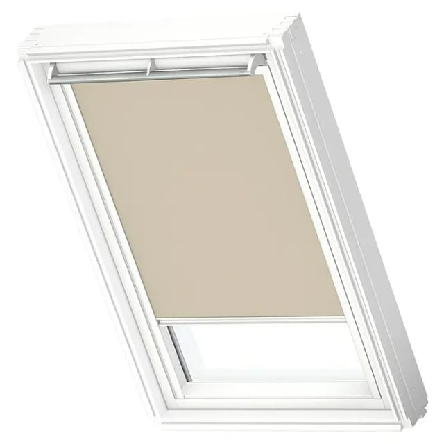 VELUX Verdunkelungsrollo sandbeige/weiß, Polyester