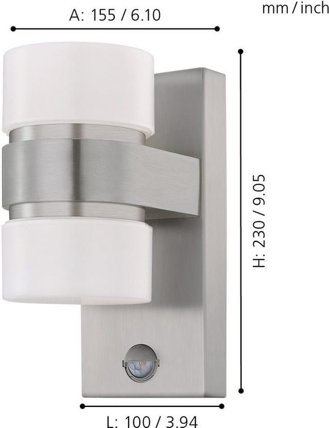 EGLO LED-Außenwandleuchte »ATOLLARI«, 2x6W, 720 lm, 3000 k, silberfarben, IP44,(HxL): 23 x 10 cm
