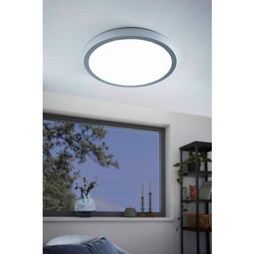 EGLO LED-Aufbauleuchte »FUEVA 1«, 25W, 4000 k, 2600 lm, Alu silber, (HxØ): 3 x 40 cm - silberfarben