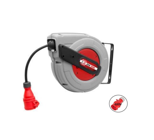 HOLZMANN-MASCHINEN Elektrokabel-Aufroller, Kabellänge: 21 m, H07RN-F5G1.5, grau