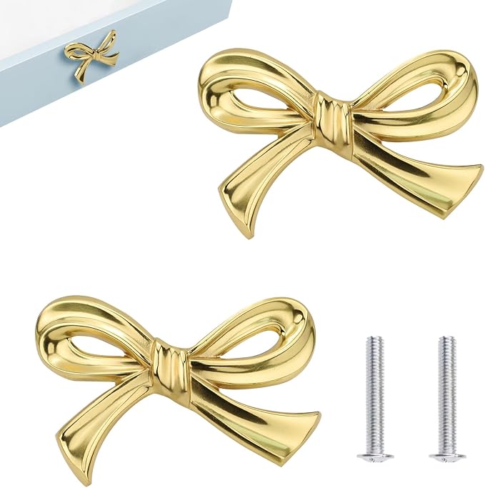 Set Aus 2 Bogenförmigen Knöpfen Für Kommoden, Vintage-metallgriffe Für Schränke Und Schubladen, Wohnaccessoires Für Schlafzimmer, Kleiderschrank, Küche (gold)